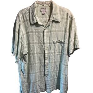 Ron Chereskin Men’s Green XXL Linen Rayon Short Sleeve Hawaiian Shirt Outdoor